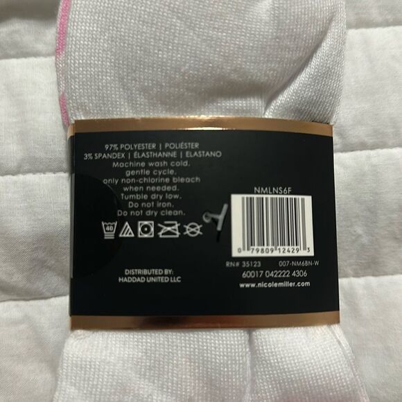 nicole miller Ladies 6 Pack No Show Ankle Socks White Pink Green Gray - Picture 4 of 9